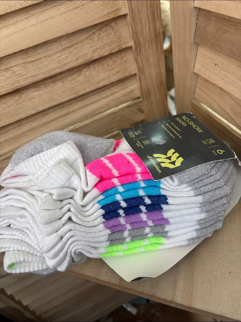 No-Show Socks Pack 6 Pairs NIP